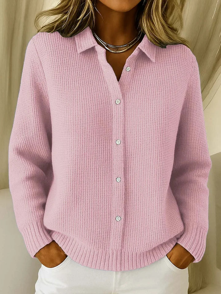 Sienna | Women's Elegant Cozy Knit Cardigan Sweaters — Pink