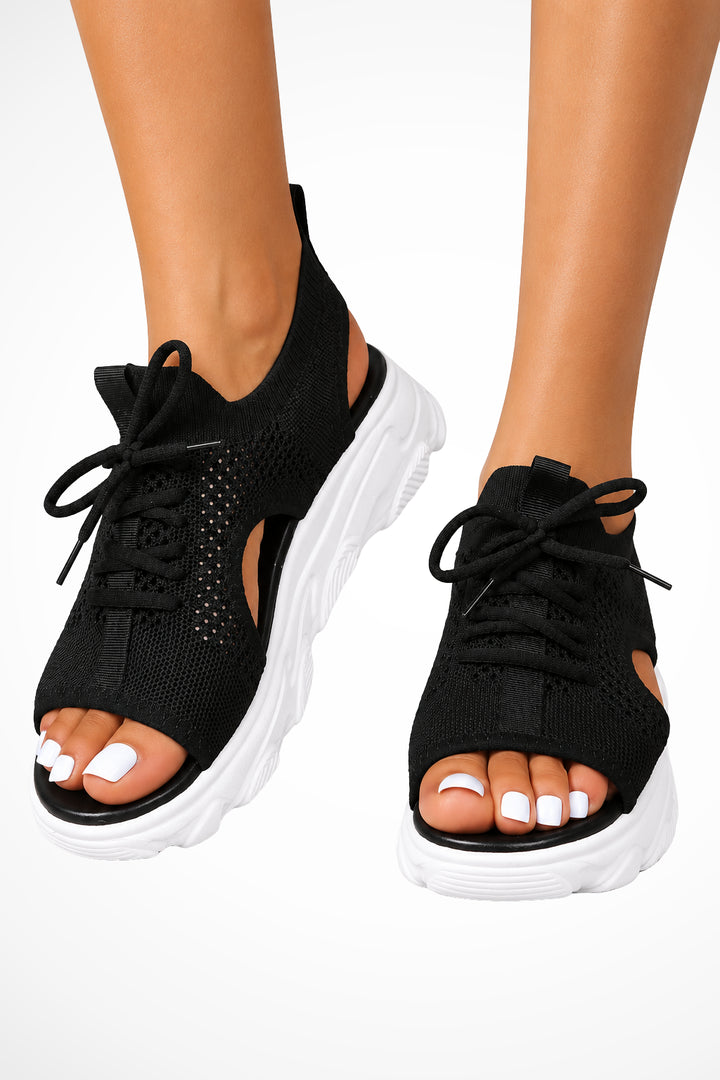 Solora | Women's Comfortable Orthopedic Knit Lace Up Athletic Sandals — 9