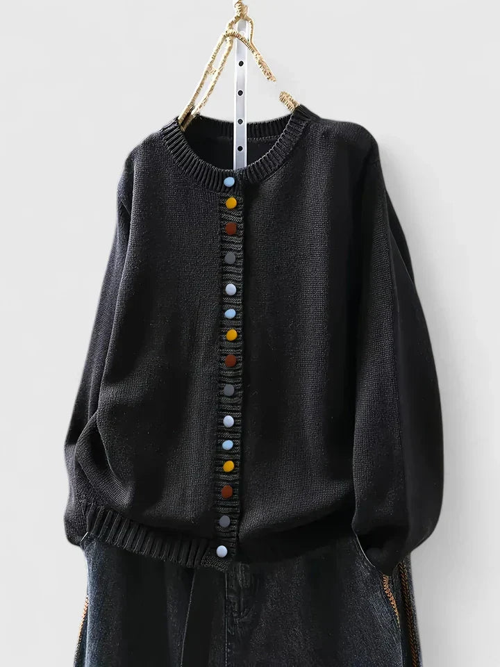 Soloura | Women's Knit Cozy Comfortable Cardigan Sweaters — Black