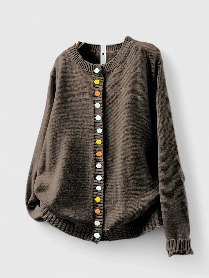 Soloura | Women's Knit Cozy Comfortable Cardigan Sweaters — Brown
