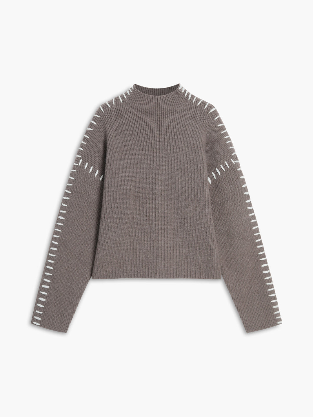 Solria | Women's Cozy Knit Oversized Mock Neck Sweater — Camel