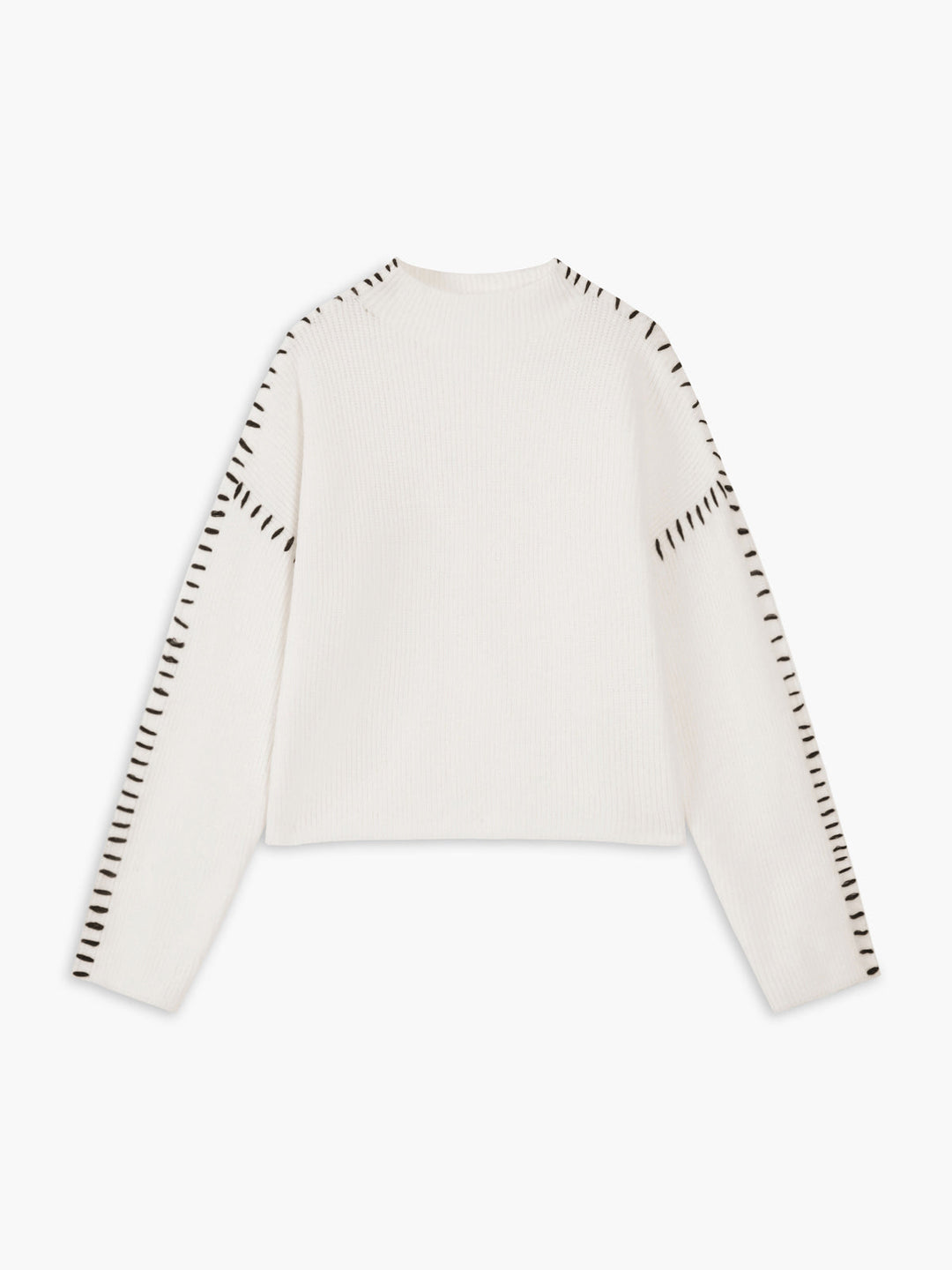 Solria | Women's Cozy Knit Oversized Mock Neck Sweater — White