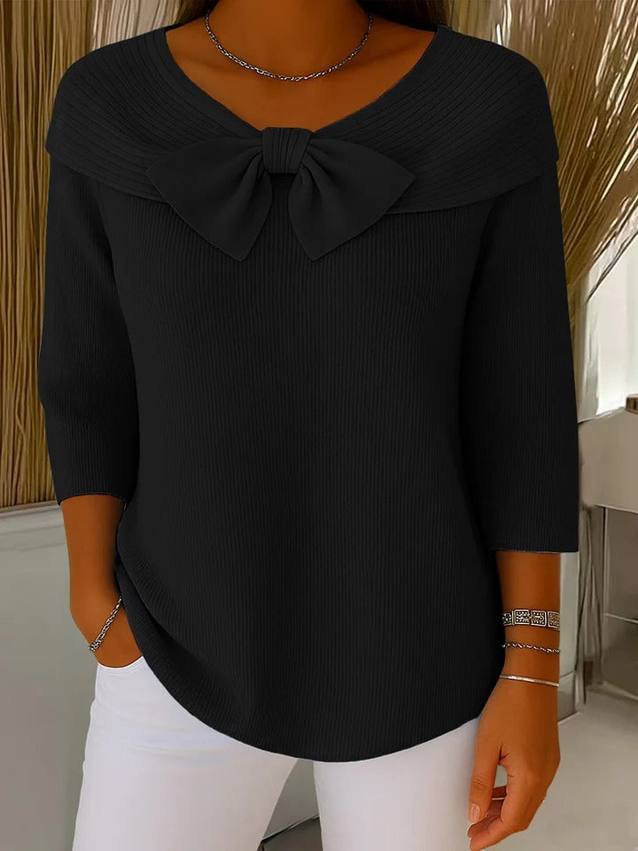 Solsia | Women's Knit Cozy Sophisticated Sweater — Black