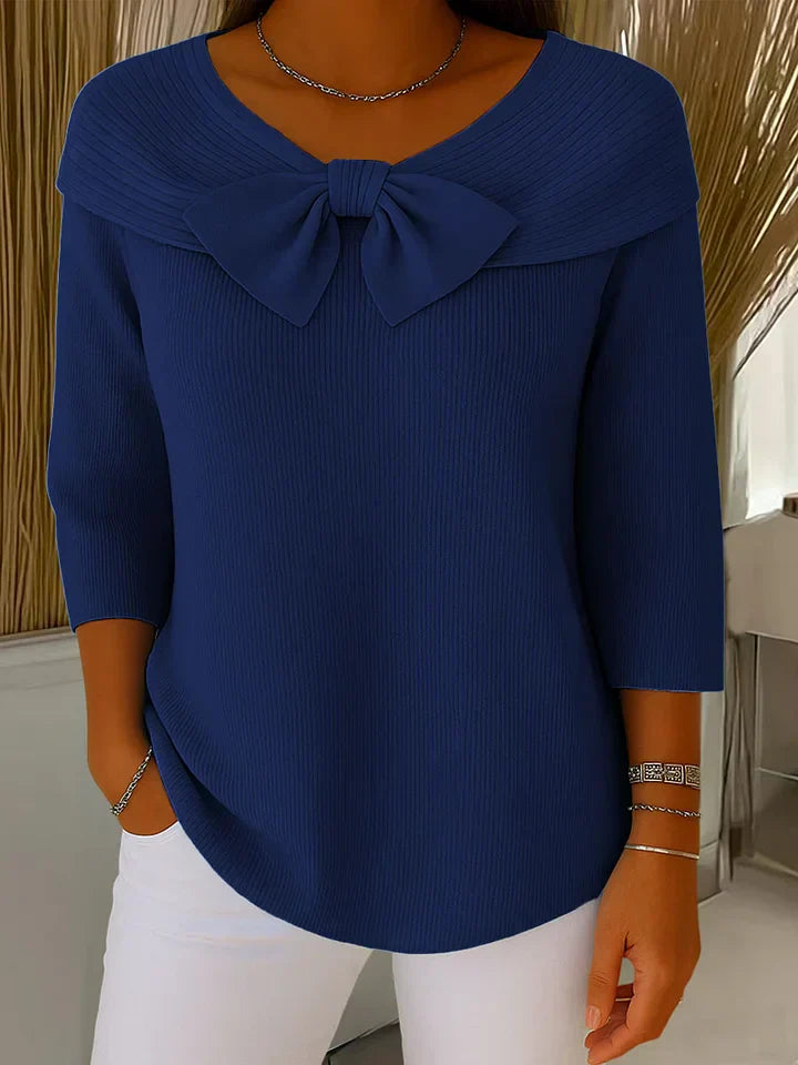 Solsia | Women's Knit Cozy Sophisticated Sweater — Dark Blue