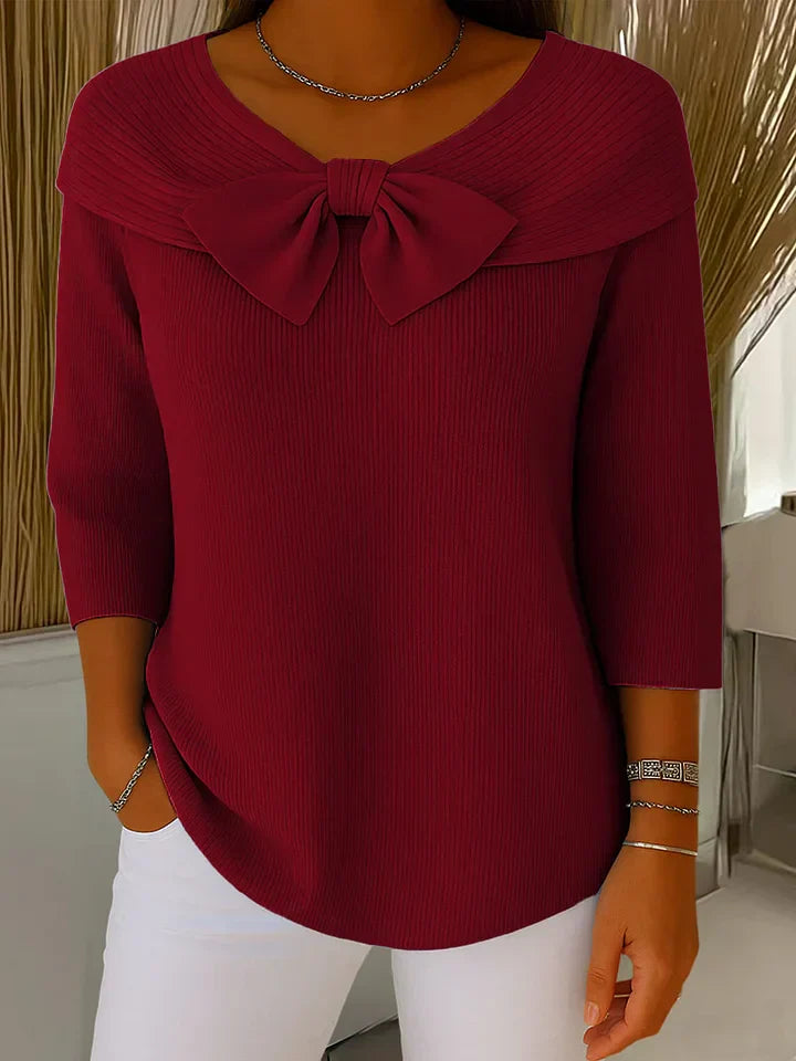 Solsia | Women's Knit Cozy Sophisticated Sweater — Red