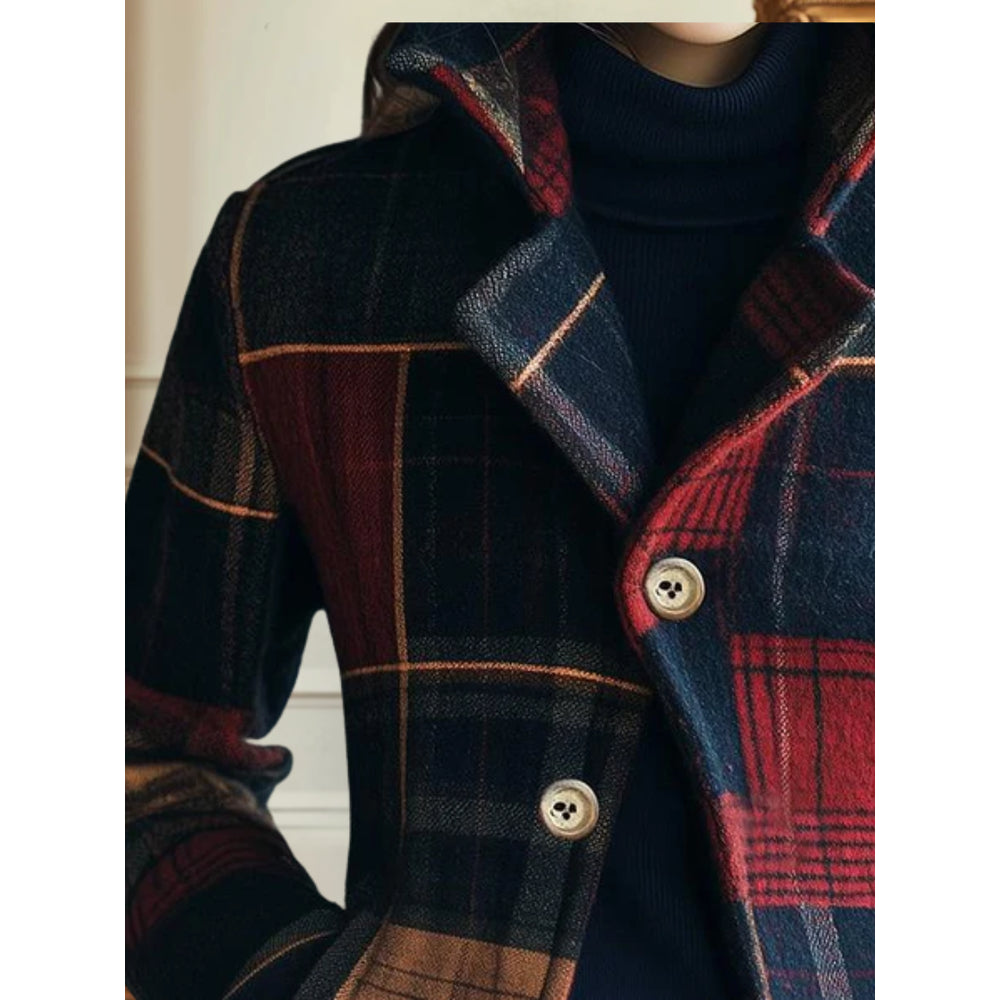 Talia | Women's Lightweight Casual Timeless Plaid Jacket — 2
