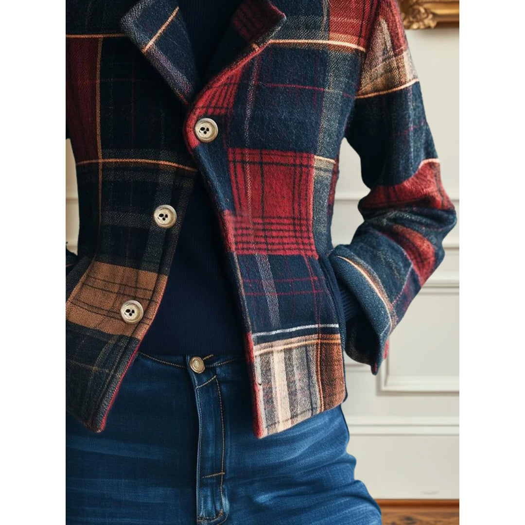 Talia | Women's Lightweight Casual Timeless Plaid Jacket — 3