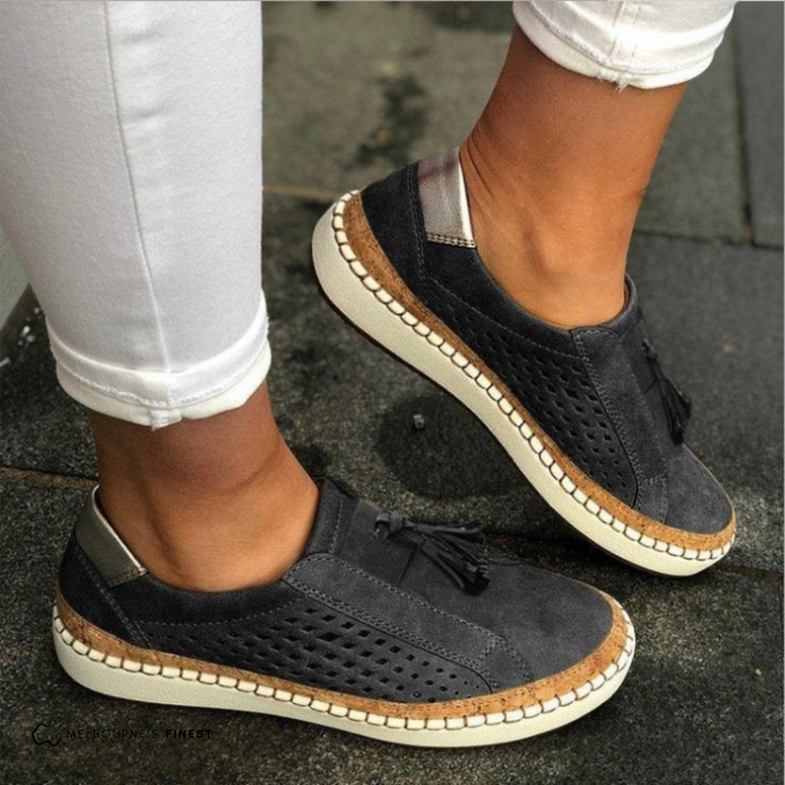 Thealyn | Women's Orthopedic Comfort Slip-Ons Loafers — Black