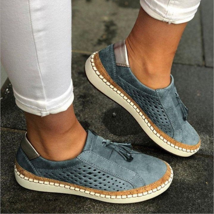 Thealyn | Women's Orthopedic Comfort Slip-Ons Loafers — Blue