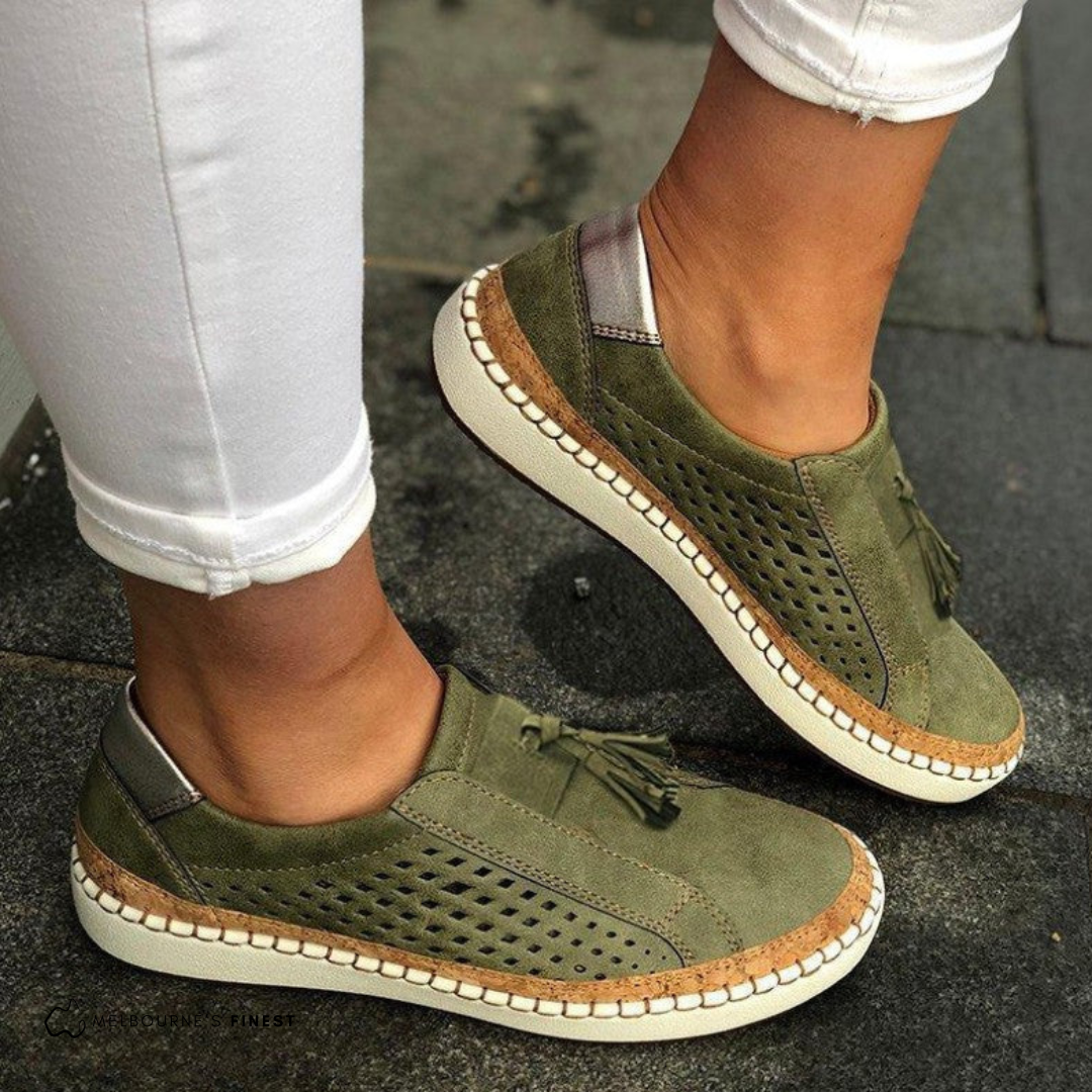 Thealyn | Women's Orthopedic Comfort Slip-Ons Loafers — Green