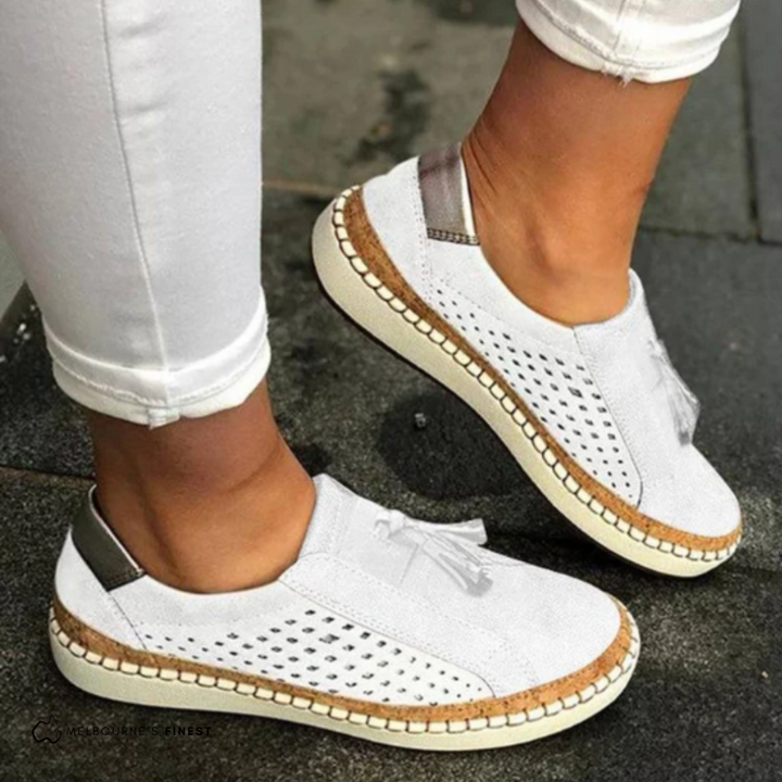 Thealyn | Women's Orthopedic Comfort Slip-Ons Loafers — White