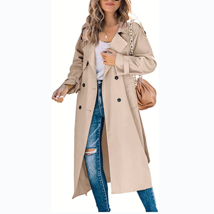 Tindraienne | Women's Timeless and Comfortable Oversized Trench Coat — Khaki