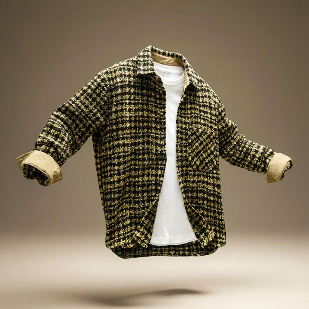 Tobias | Men's Houndstooth Wool Jacket — Pine Green