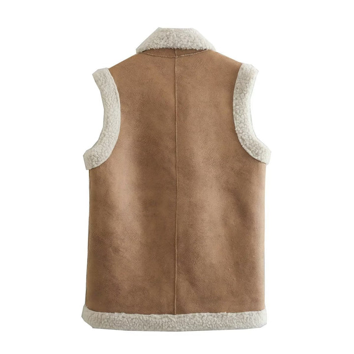 Tovaella | Women's Casual Stretch Premium and Warm Faux Fur Vest Top — 2
