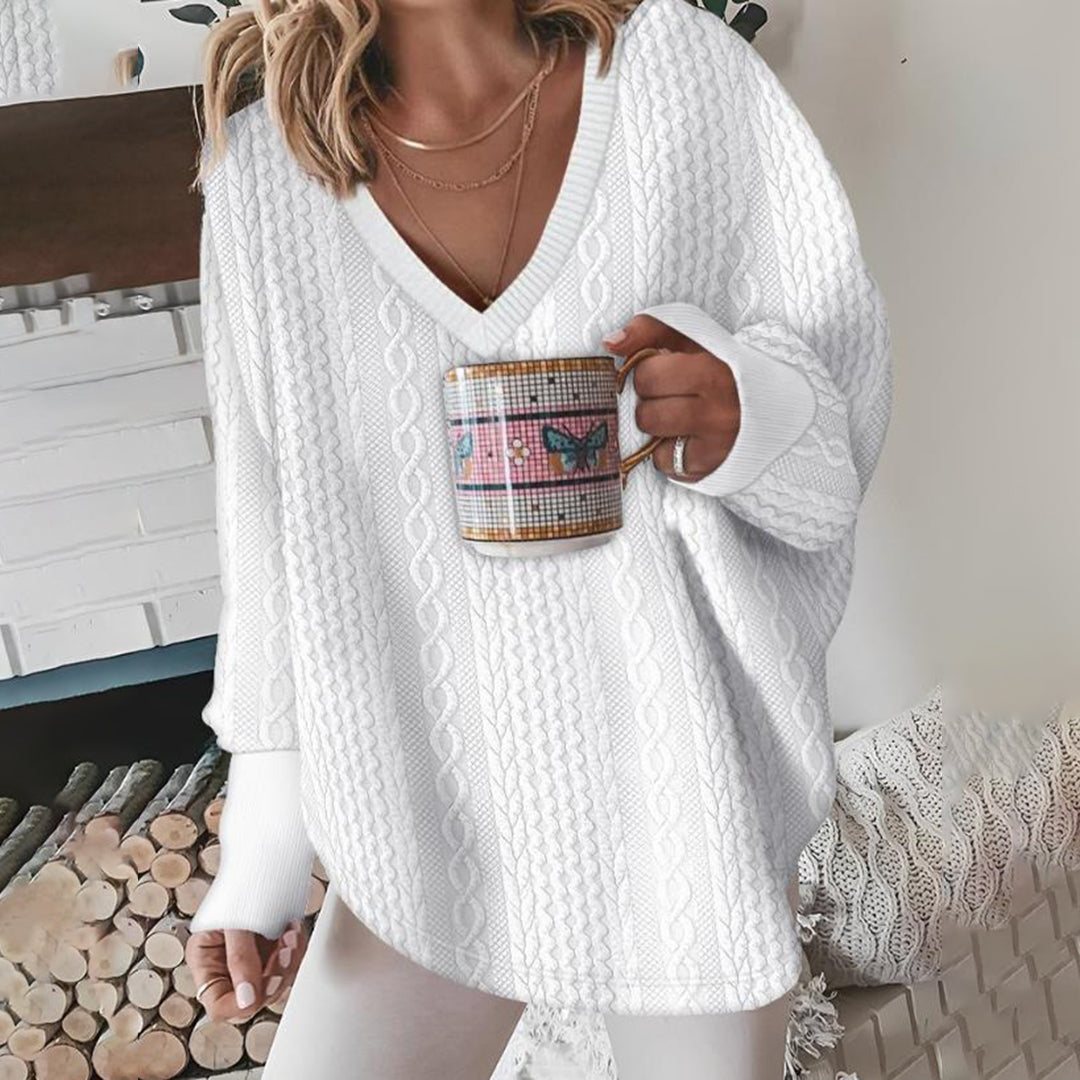 Tovaessa | Women's Cozy oversized Cable Knit Sweater — 1