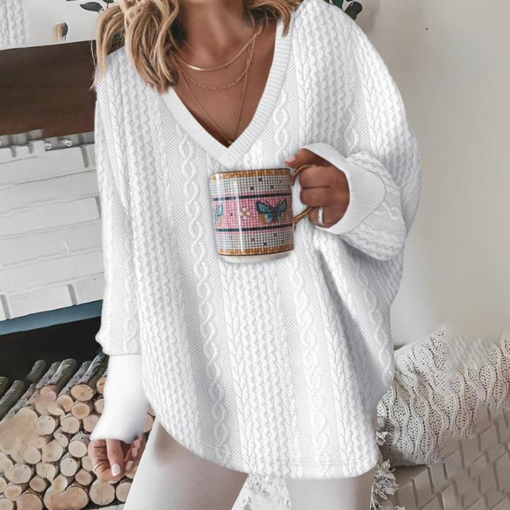 Tovaessa | Women's Cozy oversized Cable Knit Sweater — White