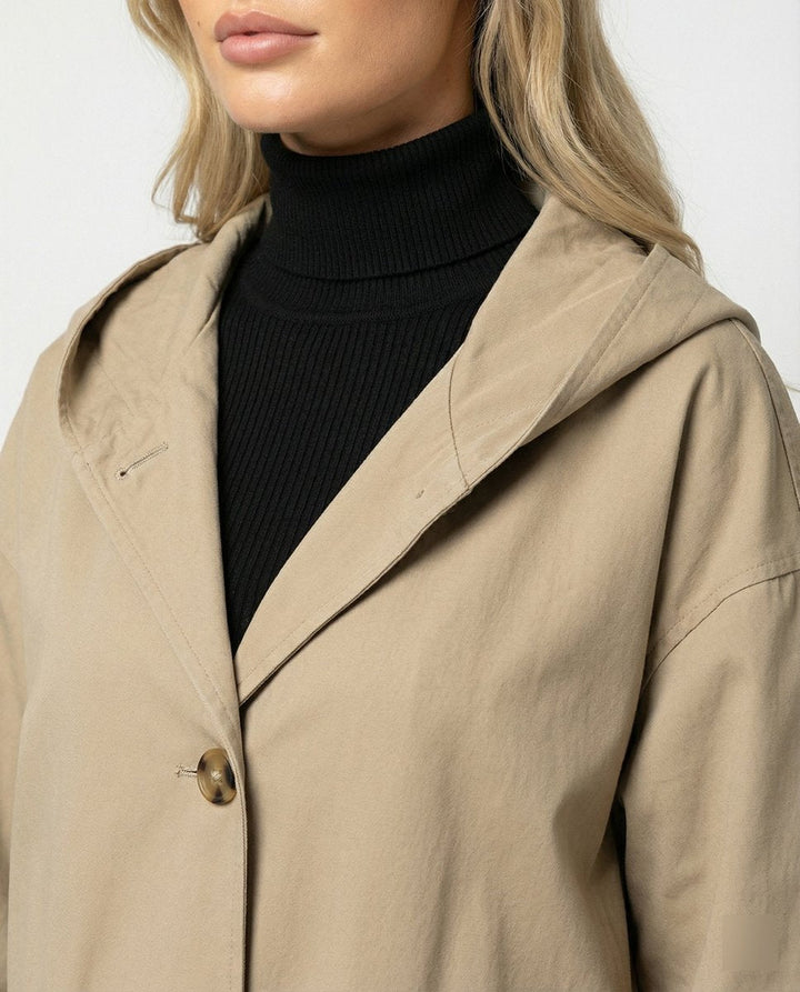 Tovalia | Women's Elegant and Casual Waterproof Hooded Trench Coat — 2