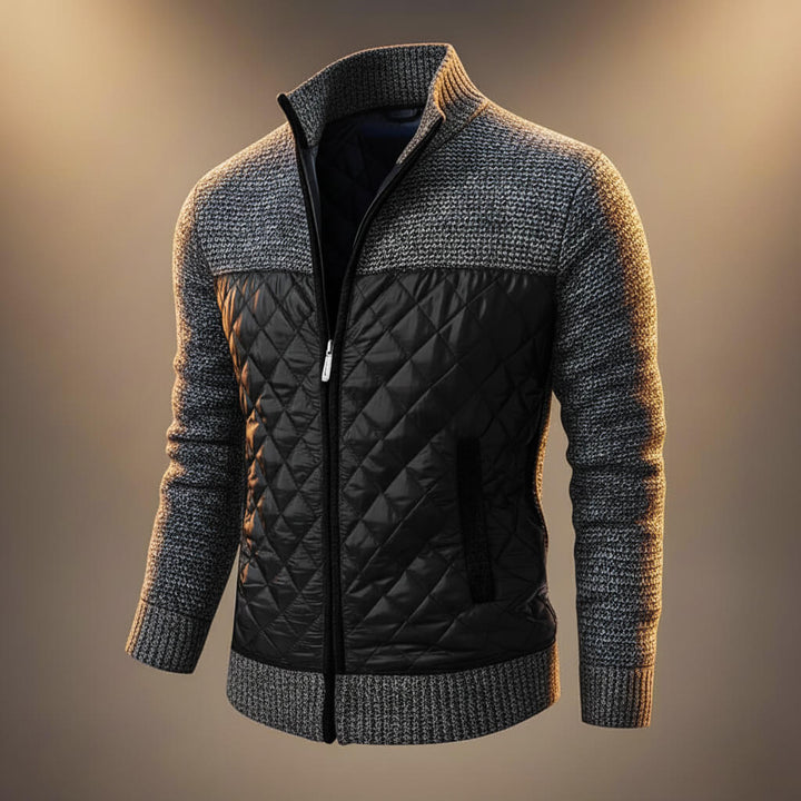 Ulric | Men's Quilted Chenille Jacket — Dark Gray