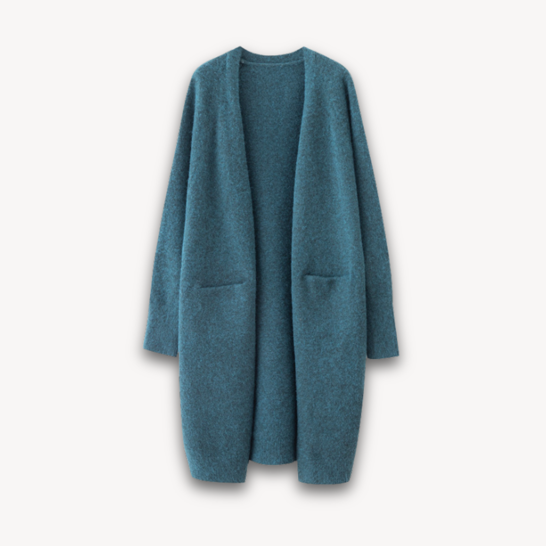 Unalyn | Women's Knit Cozy Longline Open Front Cardigan for Versatile Wear Sweaters — Dark Turquoise