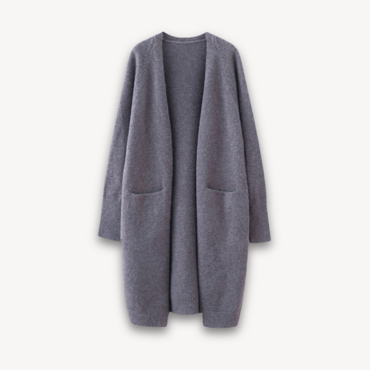 Unalyn | Women's Knit Cozy Longline Open Front Cardigan for Versatile Wear Sweaters — Gray