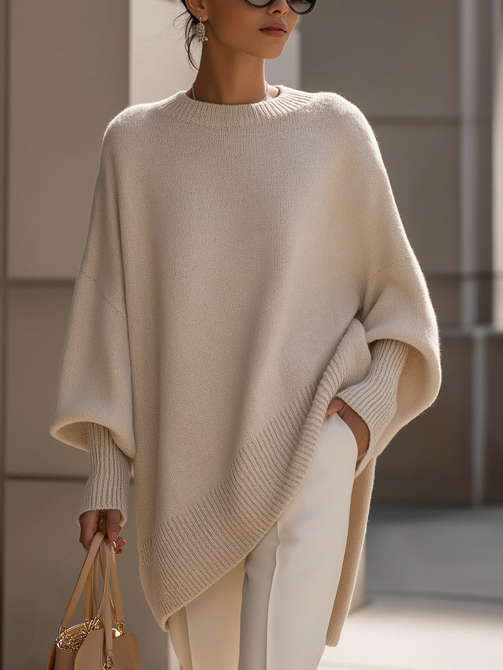 Unania | Women's Knit Cozy Sophisticated Wool Blend Sweater — Beige