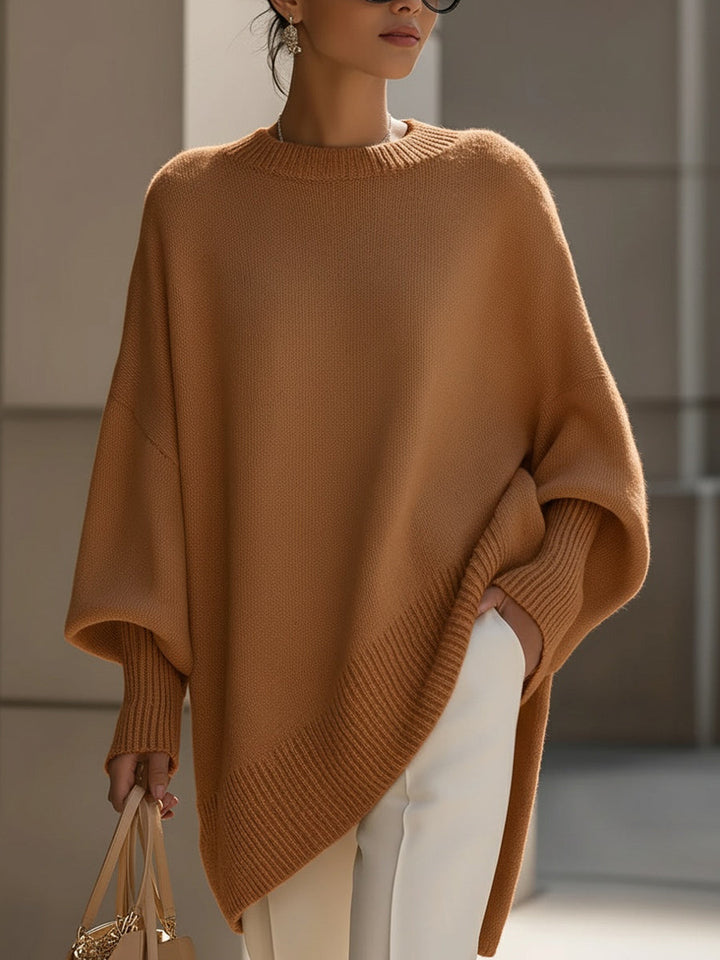 Unania | Women's Knit Cozy Sophisticated Wool Blend Sweater — Brown