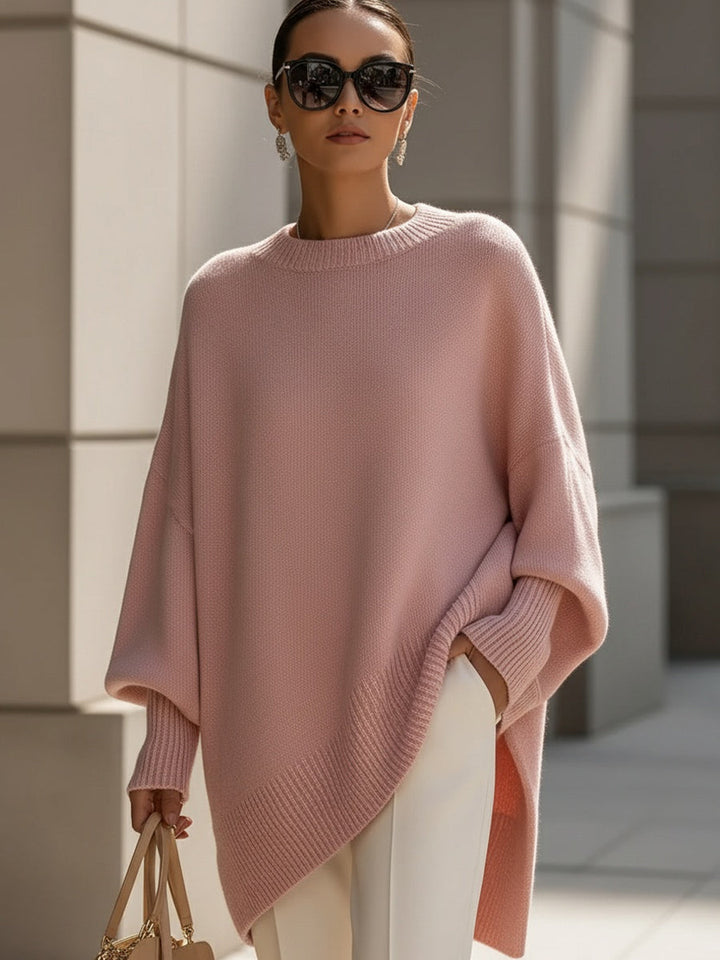 Unania | Women's Knit Cozy Sophisticated Wool Blend Sweater — Pink