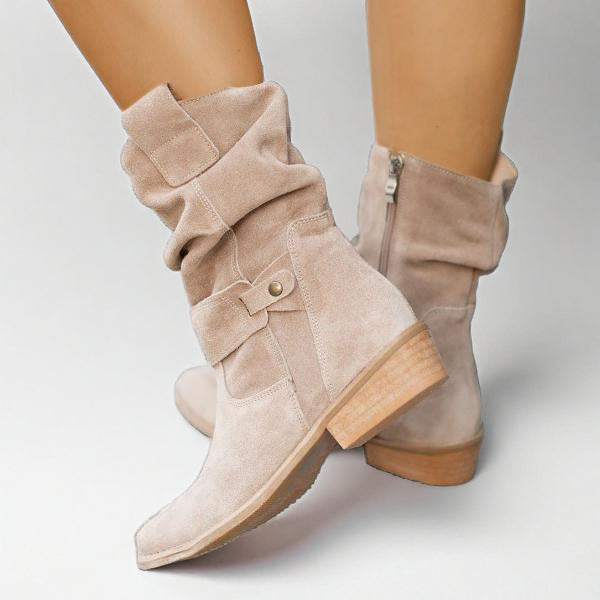 Vesperbelle | Women's Slouch Ankle Boots With Fold-Over Cuff — 1