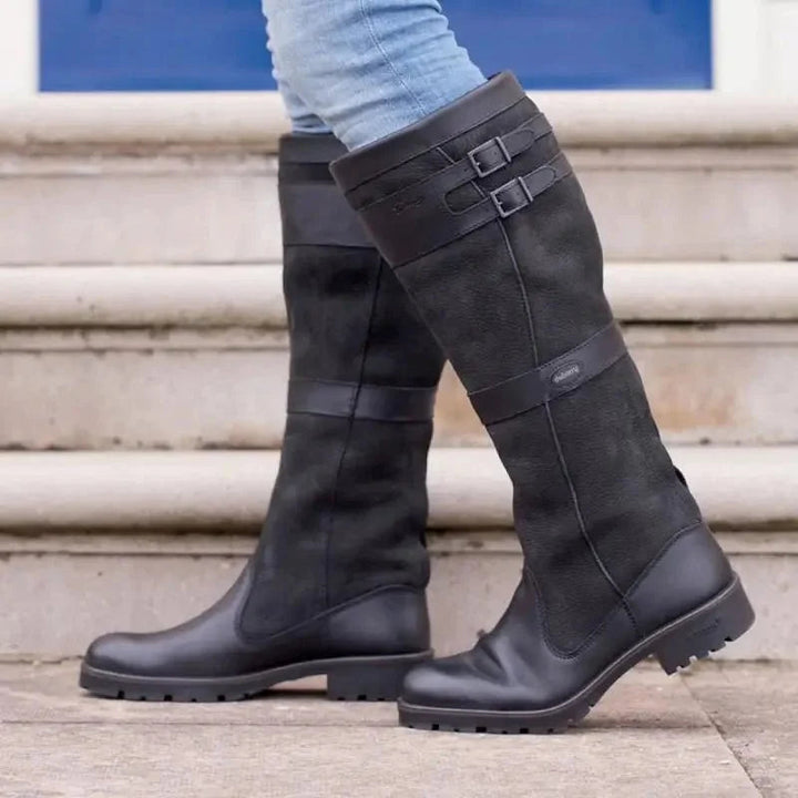 Vienlyn | Women's Waterproof Boots Knee High Pull-On Leather — 2