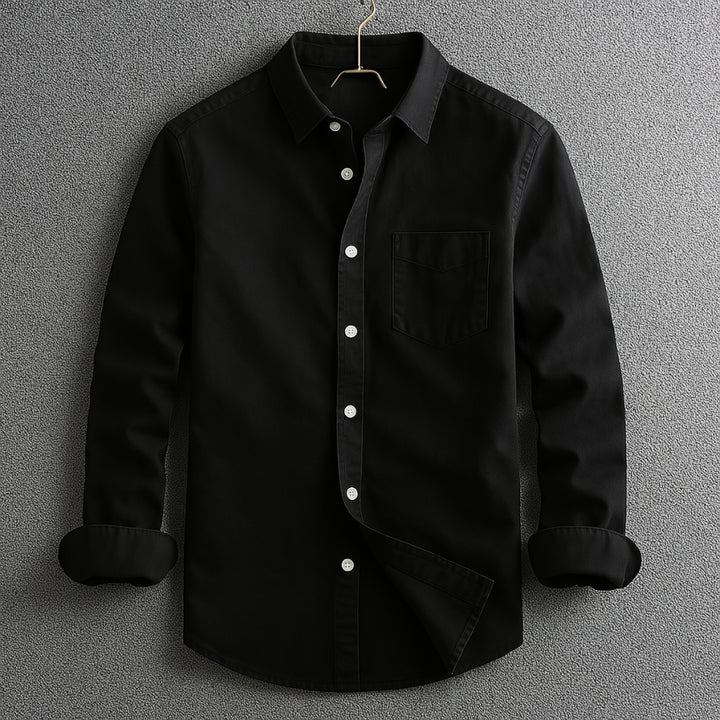 Vincenzo | Men's Button-Up Casual Classic Button Down Shirt with Turn-Down Collar — 1