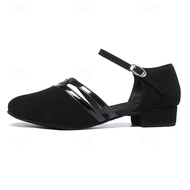 Dance shoes heel detail close-up on minimal plain background scene