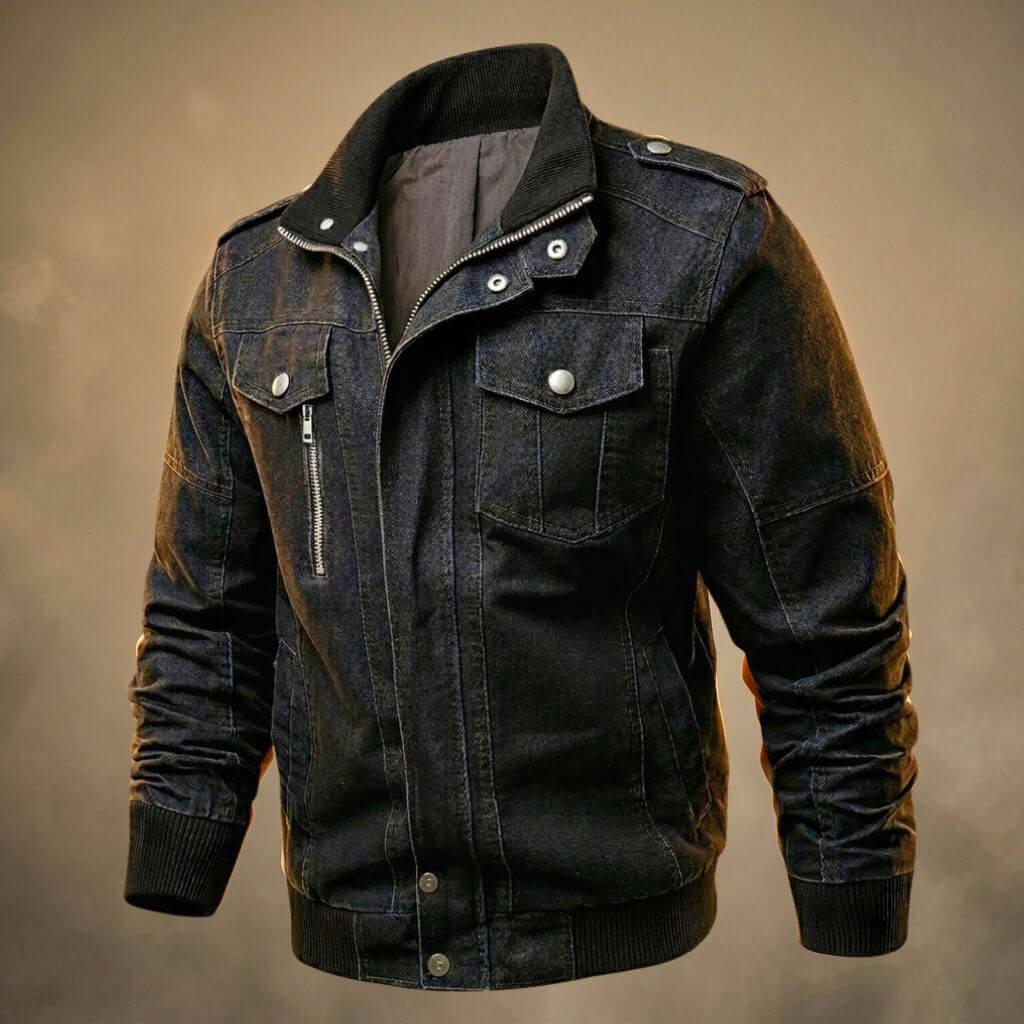 Wilhelmina | Women's Lightweight Casual Aaron Organic Denim Jacket — Obsidian Black