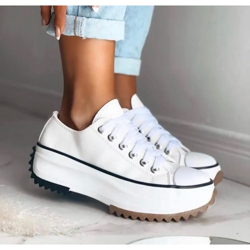 Lace up white shoes