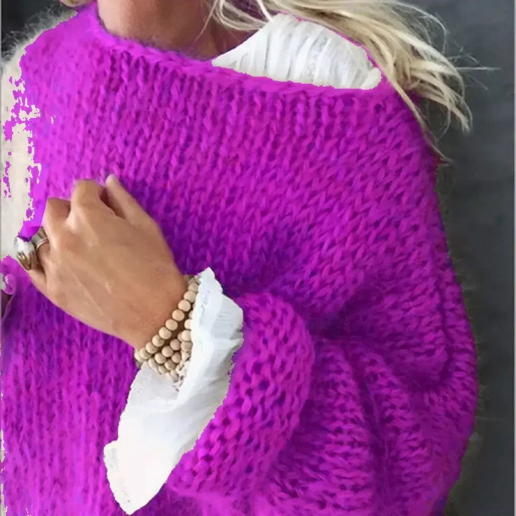 Wynessa | Women's Cozy Soft And Versatile Lightweight Knit Sweater — Purple