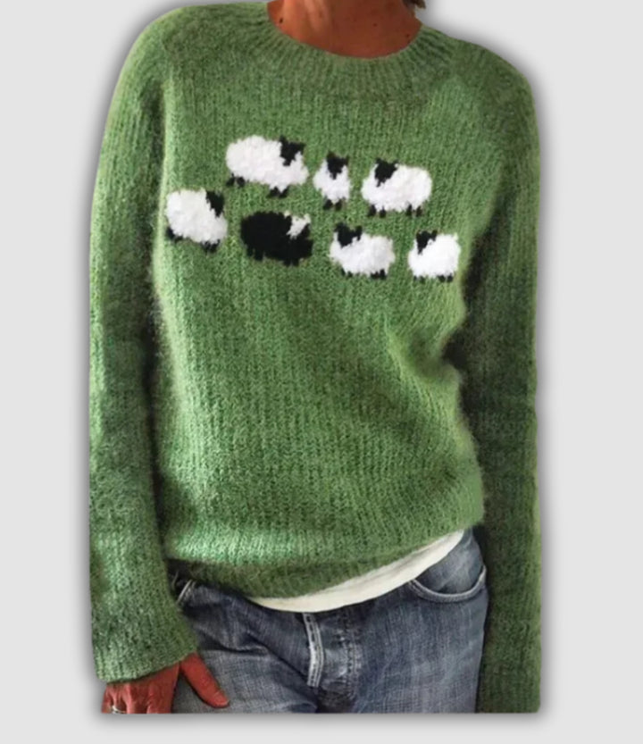 Wynria | Women's Knit Cozy RETRO SWEATER — 1