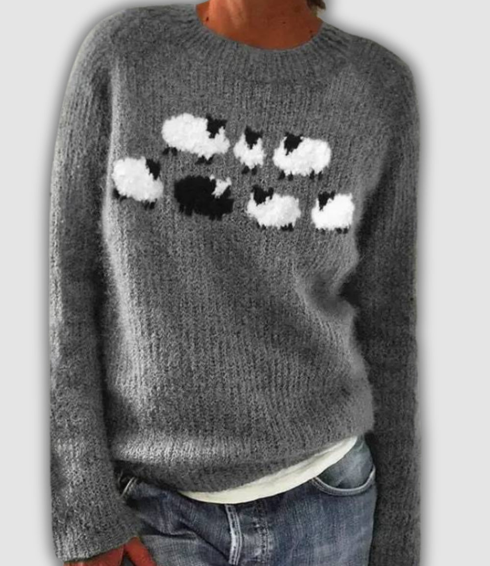 Wynria | Women's Knit Cozy RETRO SWEATER — 2
