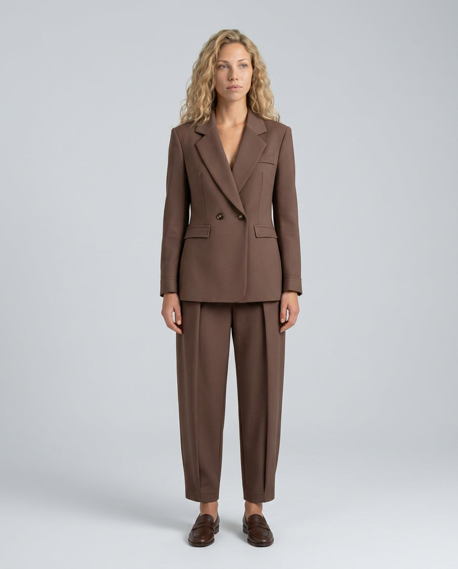 Xanthippe | Women's Tailored Single-Button Blazer Set with Straight-Leg Trousers — 1