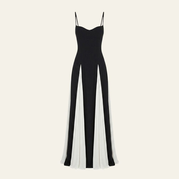 Zara | Women's Wedding Guest Elegant The Atlas Contrast Panel Maxi Dress Dresses — 1