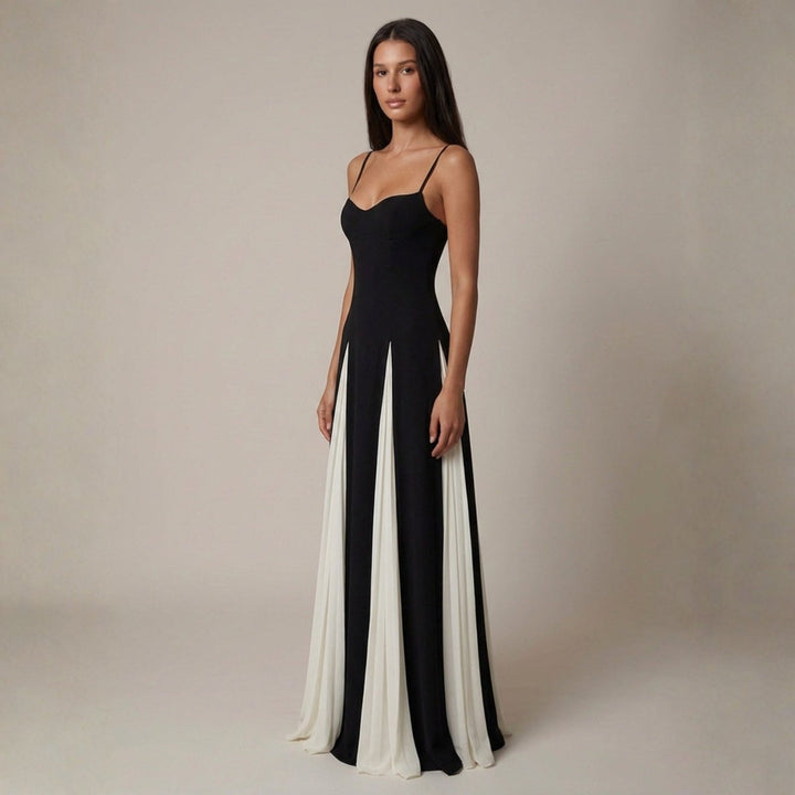 Zara | Women's Wedding Guest Elegant The Atlas Contrast Panel Maxi Dress Dresses — 3