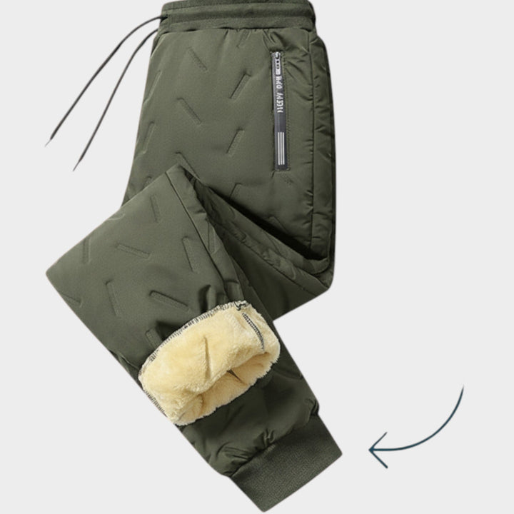 Zephbelle | Women's Wide-Leg Fleece Pants Warm Lined Casual Fit — Army Green