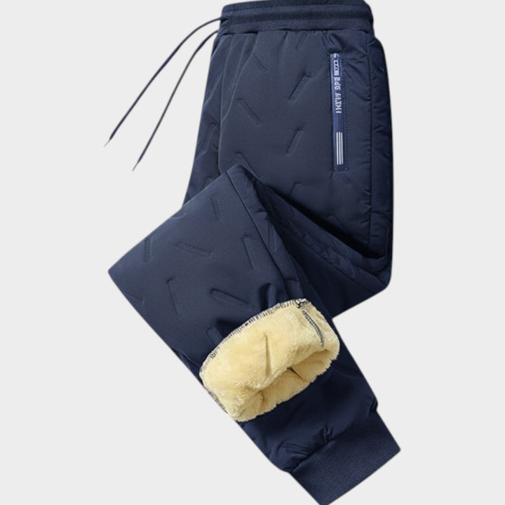 Zephbelle | Women's Wide-Leg Fleece Pants Warm Lined Casual Fit — Navy Blue