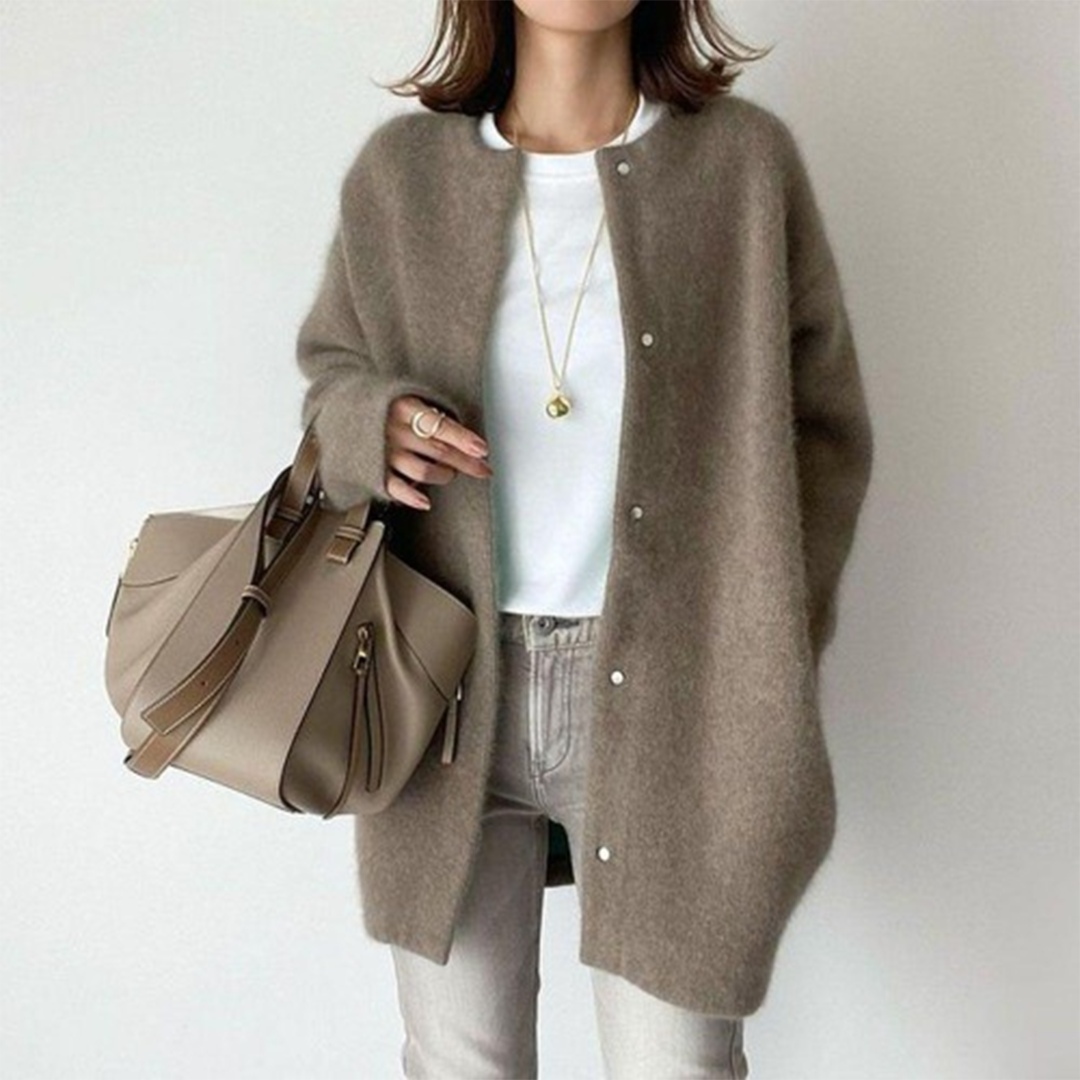 Zillaelle | Women's Knit Cozy Comfortable Cardigan — Cappuccino