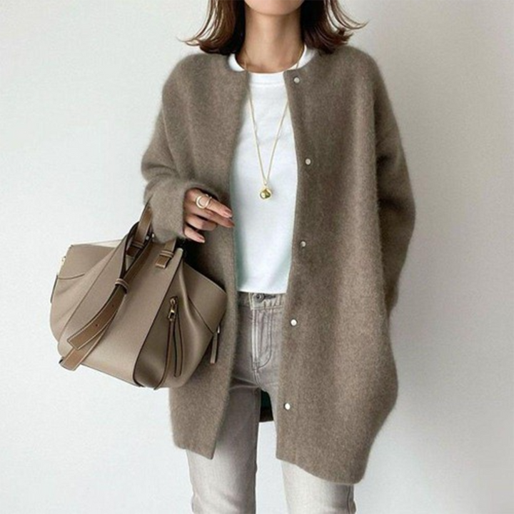Zillaelle | Women's Knit Cozy Comfortable Cardigan — Cappuccino