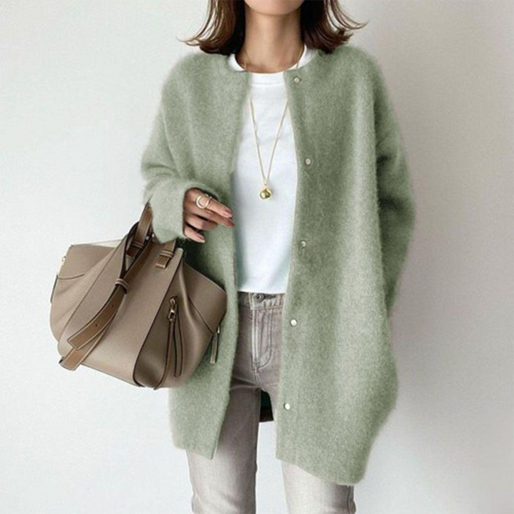 Zillaelle | Women's Knit Cozy Comfortable Cardigan — Green