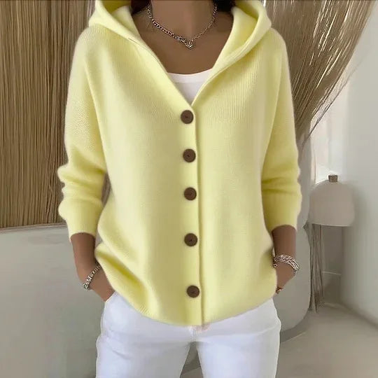 Zillastine | Women's Cozy Cardigan Sweater Hooded Simple Casual Knit — 2