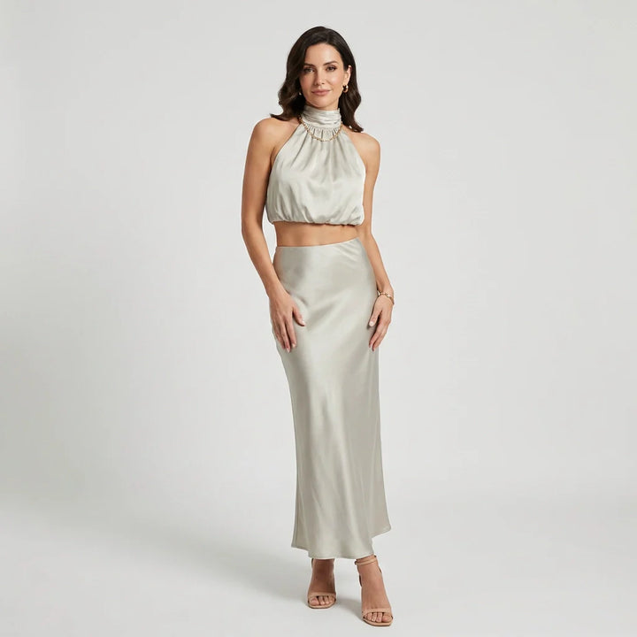 Elise | Festive Crop Top and Skirt Set