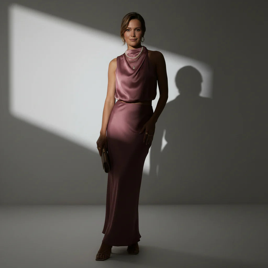 Elise | Festive Crop Top and Skirt Set