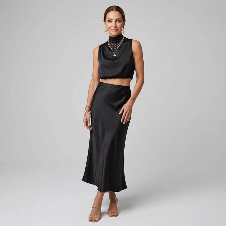 Elise | Festive Crop Top and Skirt Set